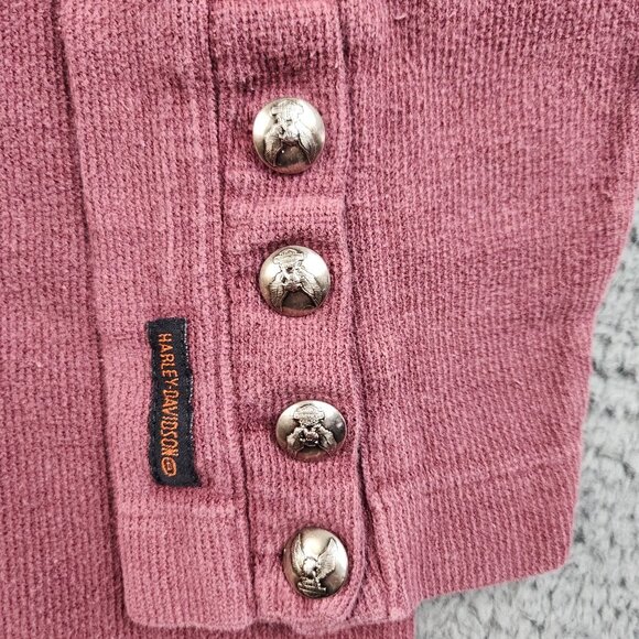 Harley-Davidson Motorcycles Women's Medium Long Sleeve Waffled Thermal Y2K Biker - Picture 7 of 10